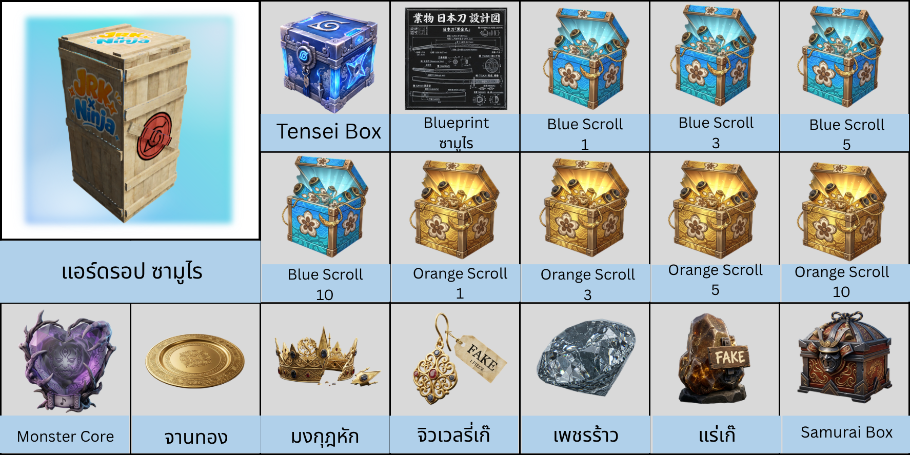 ของรางวัลสำหรับ แอร์ดรอปซามูไร